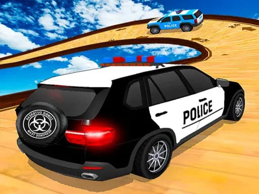 Polis Prado Araba Akrobasi Rampası Araba Yarışı Oyunu 3D