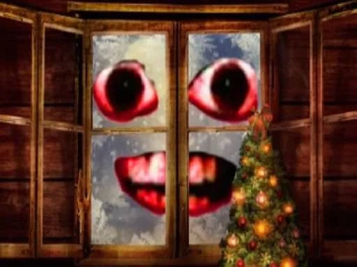 Yeni Yıl Santa Claus Pencerede